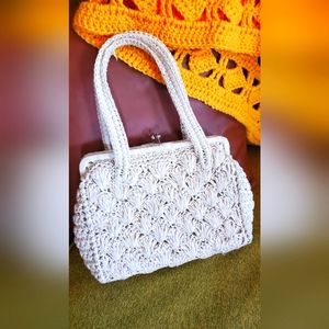 Vintage Woven Fiber 1970s Purse